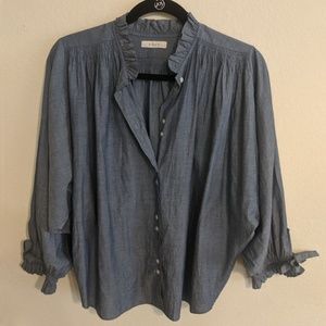 Doen Rose Top in Chambray (Size Small)